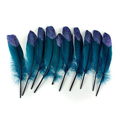 Midwest Design Imports Turkey Round Feathers, 7-8", Teal