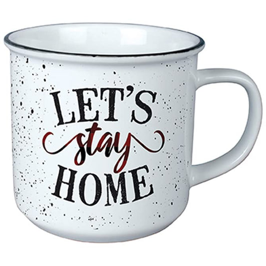 Carson Home Let's Stay Home Vintage Mug, 3.75-inch Length, 13 oz