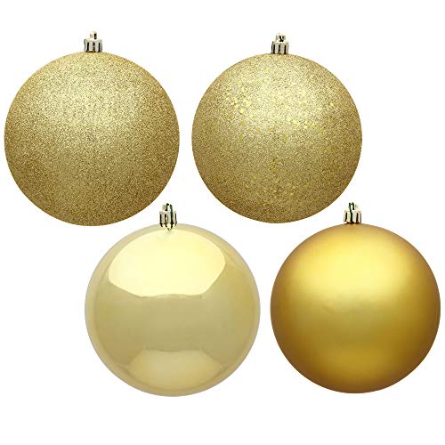 Vickerman 3" Gold 4-Finish Ornament Assortment, 32 per Box