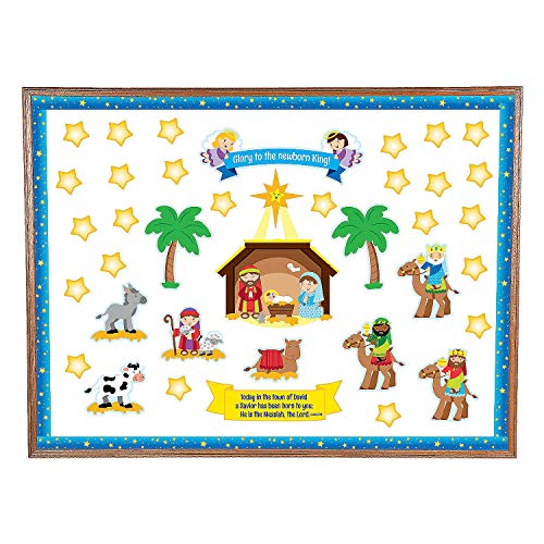 Fun Express Nativity Bulletin Board Set - 150 Pieces - Educational and Learning Activities for Kids