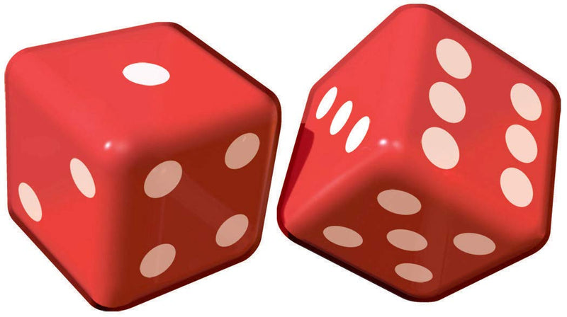 amscan 381590 Inflatable Party Dice Decoration, 12", 1 piece, Red/White