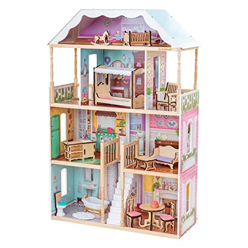 KidKraft 65956 Charlotte Dollhouse with Ez Kraft Assembly Dollhouses, Multicolor
