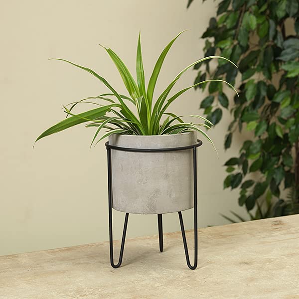 Gerson International Metal Standing Planters with Stand, Set of 2, 22.4 Inch Height