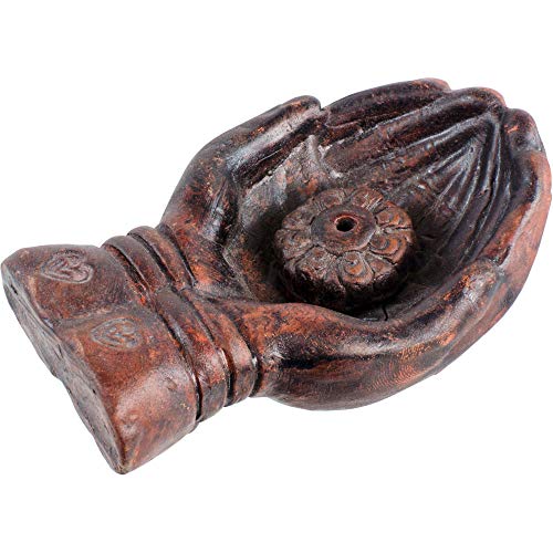 Kheops International Lotus in Hand Ceramic Incense Burner