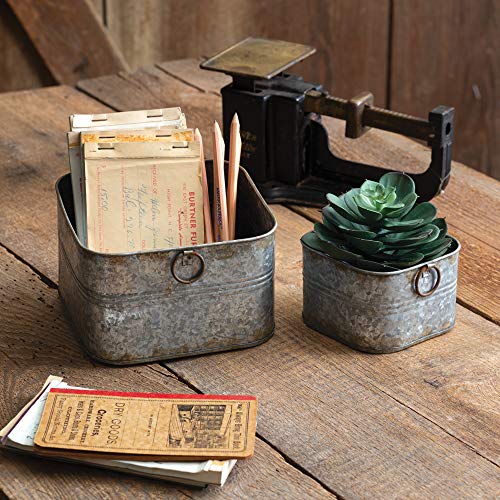 CTW Home Collection 370498 Square Buckets, Set of 2, 6.25-inch Depth, Small
