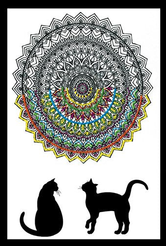 Design Works Crafts 4002 Cat Mandala 10" x 16" Zenbroidery Kit, Multicolor