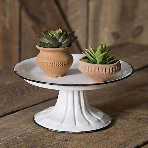 CTW Home Collection Small Round Pedestal Stand with Black Trim