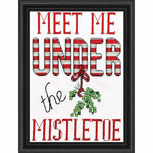 Design Works Crafts Meet Me Under The Mistletoe Counted Cross-Stitch Kit