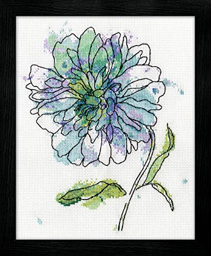 Design Works Crafts Blue Floral, 8 x 10 Counted Cross Stitch Kit, Multi-colour