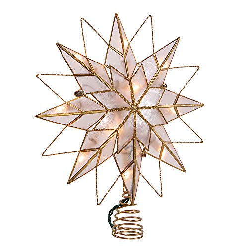 Kurt Adler Adler UL3168 Lighted Treetopper, White, Gold