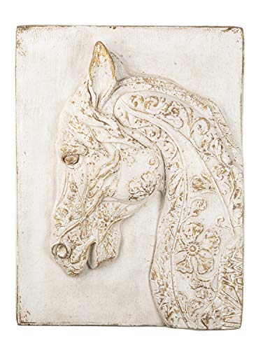 Ganz CBK Oversized Molded Horse Wall Decor with White Finish CB174798