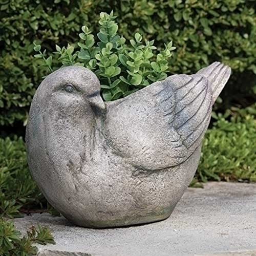Roman 12.75" Gray Bird Design Outdoor Garden Planter