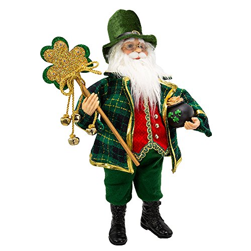Kurt Adler Adler 18" Kringle Klaus Irish Santa with Staff Figure