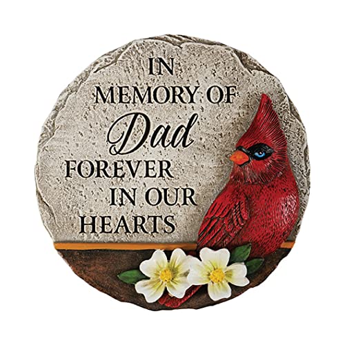 Carson 12874 Dad Cardinal Memorial Mini Garden Stone, 5-inch Diameter