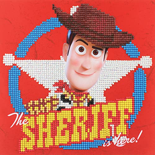 Camelot Crafts Camelot Dots Disney Collection of Diamond Facet Painting Art Kits, 8.7" x 8.7", Woody The Sheriff is Here