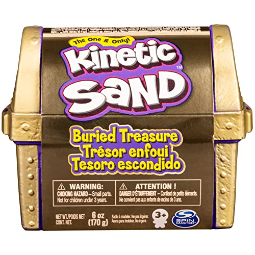 Spin Master Kinetic Sand, Buried Treasure Playset with 170g of Kinetic Sand and Surprise Hidden Tool (Style May Vary)