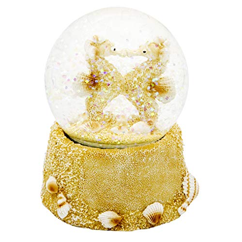 Beachcombers 03166 Large Kissing Seahorse Water Ball, Gold