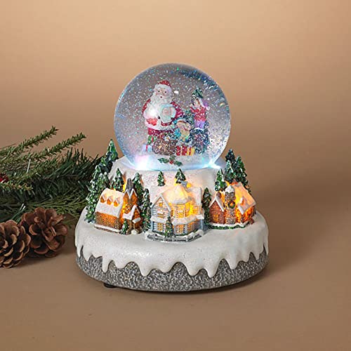 Gerson 2599680 Battery Operated Lighted Musical Spinning Water Globe with Village Scene 7.9" H