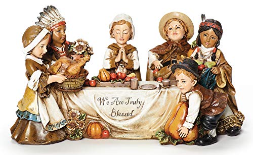 Joseph's Studio by Roman We are Truly Blessed Pilgrim Kids Harvest 10.5 x 5 Inch Table Top Figurine