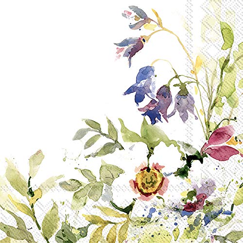 Boston International IHR 3-Ply Paper Cocktail Napkins, 5 x 5-Inches, Packed Flowers