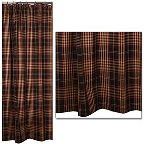 The Country House Collection 82944 Village Plaid Shower Curtain, 72-inch Square