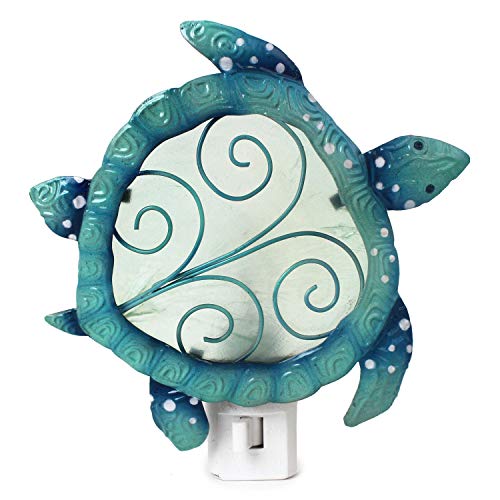 Beachcombers Capiz Metal Turtle Night Light