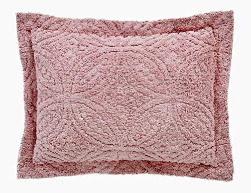 Better Trends Wedding Ring Collection is Super Soft and Light Weight in Loop Design 100 Percent Cotton Tufted Unique Luxurious Machine Washable Tumble Dry, Standard Sham, Pink