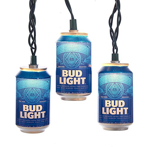 Kurt Adler 10-Light Bud Light Beer Can Light Set