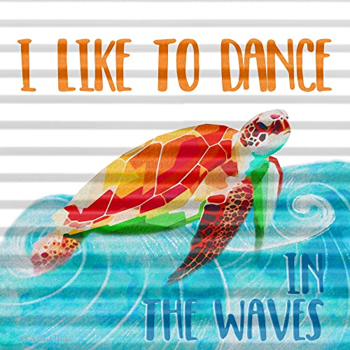 Great Finds Square Tin Sign I Like to Dance in the Waves, 9.25-inch Width