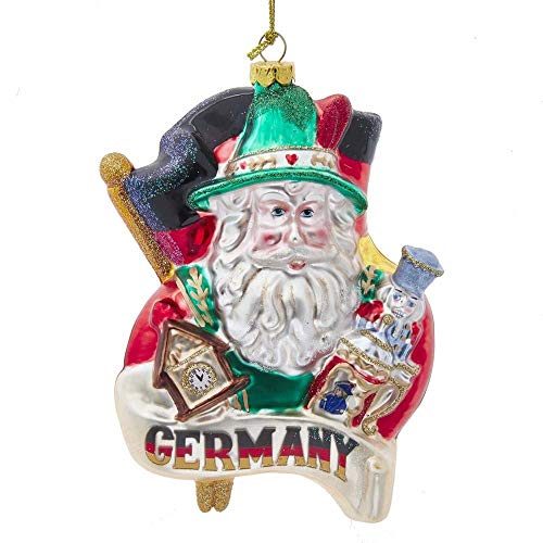 Kurt Adler TD1704 Germany International Santa Ornament, 6-inch High, Glass