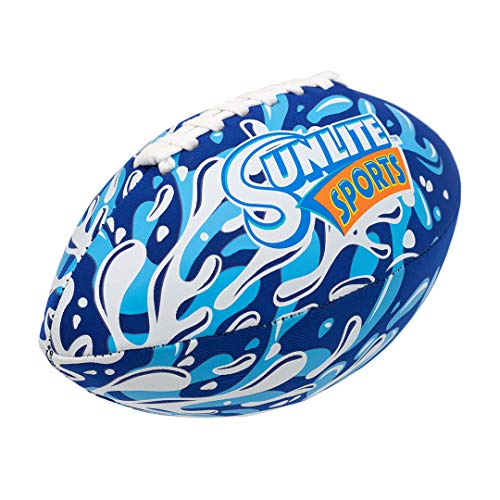Sunlite Sports Football, Waterproof, Outdoor Sports and Pool Toy, Beach Game, For Kids and Adults, Neoprene Blue, 9"
