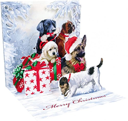 Up With Paper 3D Pop Up Greeting Card Christmas Dogs
