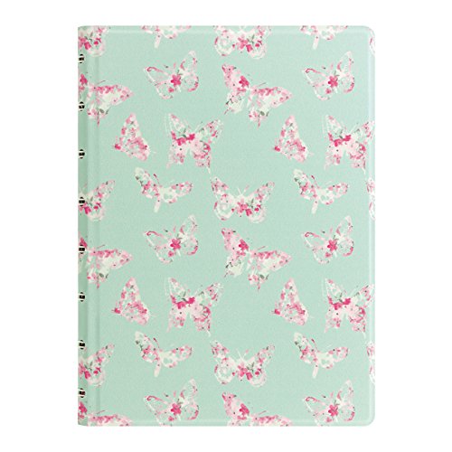 Rediform FILOFAX Refillable Patterns Notebook, A5 (8.25" x 5") Butterfly - 112 Cream moveable pages - Index, pocket and page marker (B115037U)