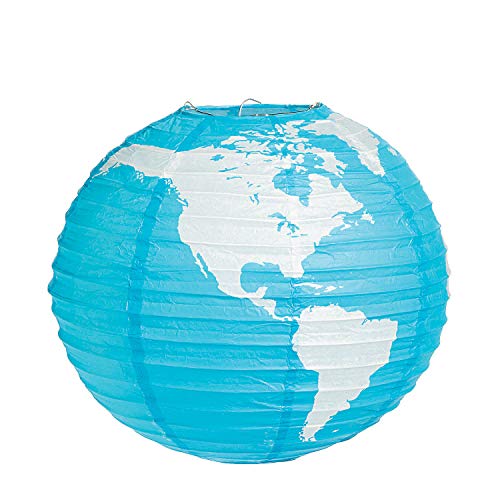 Fun Express Earth Globe Hanging Paper Lanterns Set (3 piece Set) Party Decorations