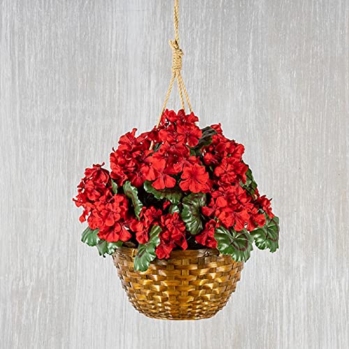 Gerson International Geranium Hanging Bamboo Basket, 15-inch Height