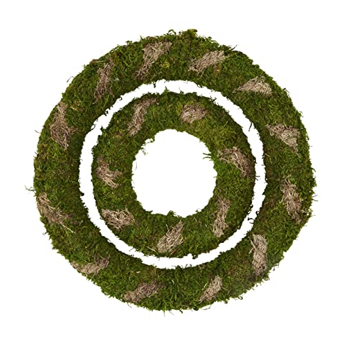 Mud Pie Moss Wreath Set, Large, 16-inch