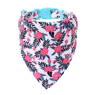 Mile High Life | Spring Floral Collection | Soft Poly Cotton Fabric | Girl Dog Collars | Bandana Collar (Peony, Bandana w/Collar -S)