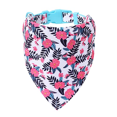 Mile High Life | Spring Floral Collection | Soft Poly Cotton Fabric | Girl Dog Collars | Bandana Collar (Peony, Bandana w/Collar -S)