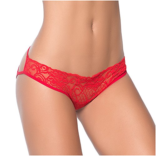 Mapale Lace Cage Back Bikini, L, Red