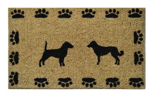 Imports Decor Printed Coir Doormat, Dogs and Pawprints, 18-Inch by 30-Inch