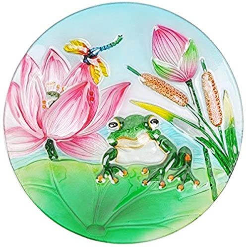 Continental Art Center 18" frog and lotus glass plate