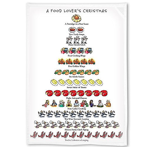 Peking Handicraft Mistletoe & Co. A Food Lover's Christmas Kitchen Towel, 18" x 26"