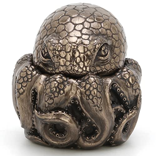 Unicorn Studio Veronese Design 2 3/4" Dwarf Octopus Mini Trinket Box Resin Sculpture Bronze Finish