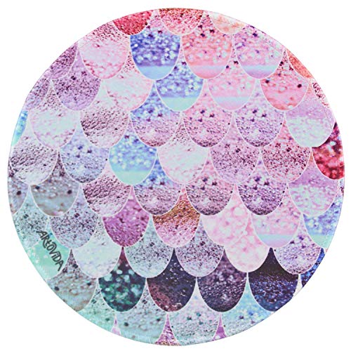 ARTOVIDA Artists Collective Round Mouse Pad | Non-Slip Rubber Base Neoprene Mousepad for Office Computer and Gaming - Designed by Monika Strigel (Germany) Summer Mermaid - Mouse