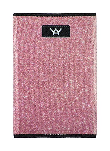 YaYwallet Womens, Credit Card Holder, Minimalist Wallet, Pink Glitter, Mini