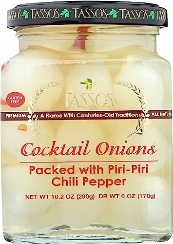 TASSOS Piri Piri Cocktail Onions, 10.2 OZ