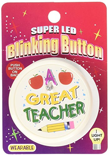Beistle A Teacher Light-Up Plastic Blinking Button, 4.5 x 3 x 0.5 Inch, Multicolored