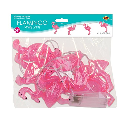 Beistle, Pink Flamingo String Lights, 6'