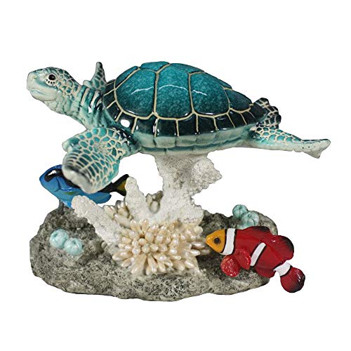Comfy Hour Ocean Voyage With Sea Turtles Collection Resin 5" Marine Animals Coral Turtle Clownfish Desktop Decoration