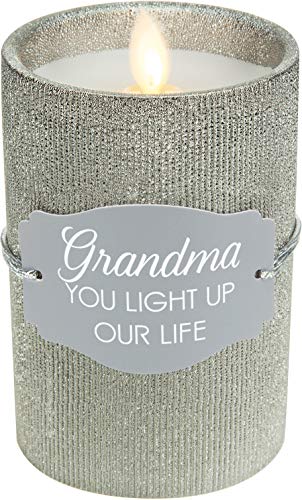 Pavilion Gift Company Pavilion - Grandma - Realistic LED Flame Candle, Silver